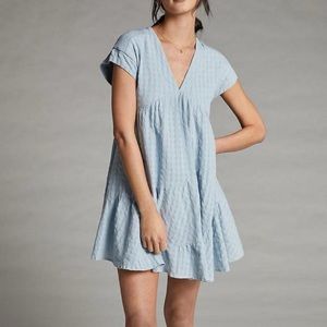 Anthropologie Maeve Light Blue Juliet Tiered Tunic Dress, L